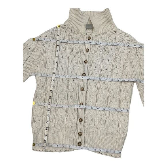 J.G. Hook Women’s Vintage Beige 100% Cotton Cable-Knit Cardigan Sweater Size M. - Picture 11 of 13
